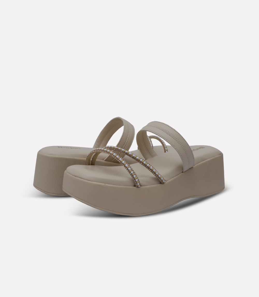 Women Platform Slipper-BEIGE