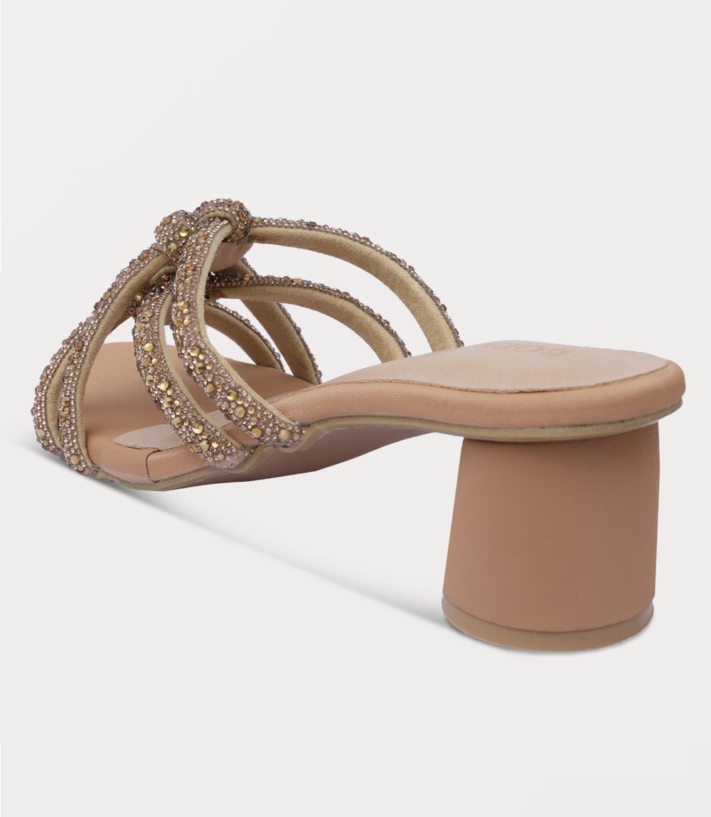 Women Slipper Heels-GOLDEN