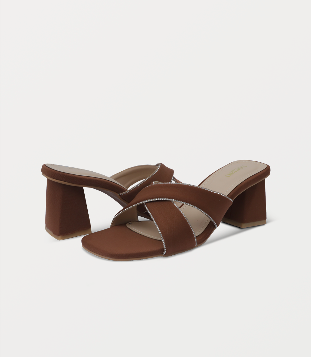 Women Slipper Heels-TAN