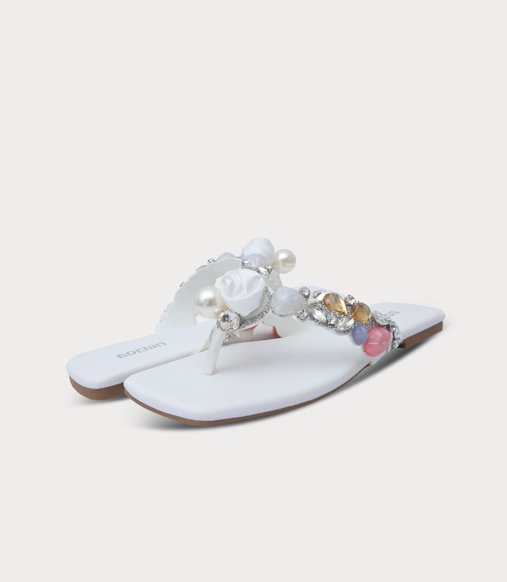 Women Chappal-WHITE