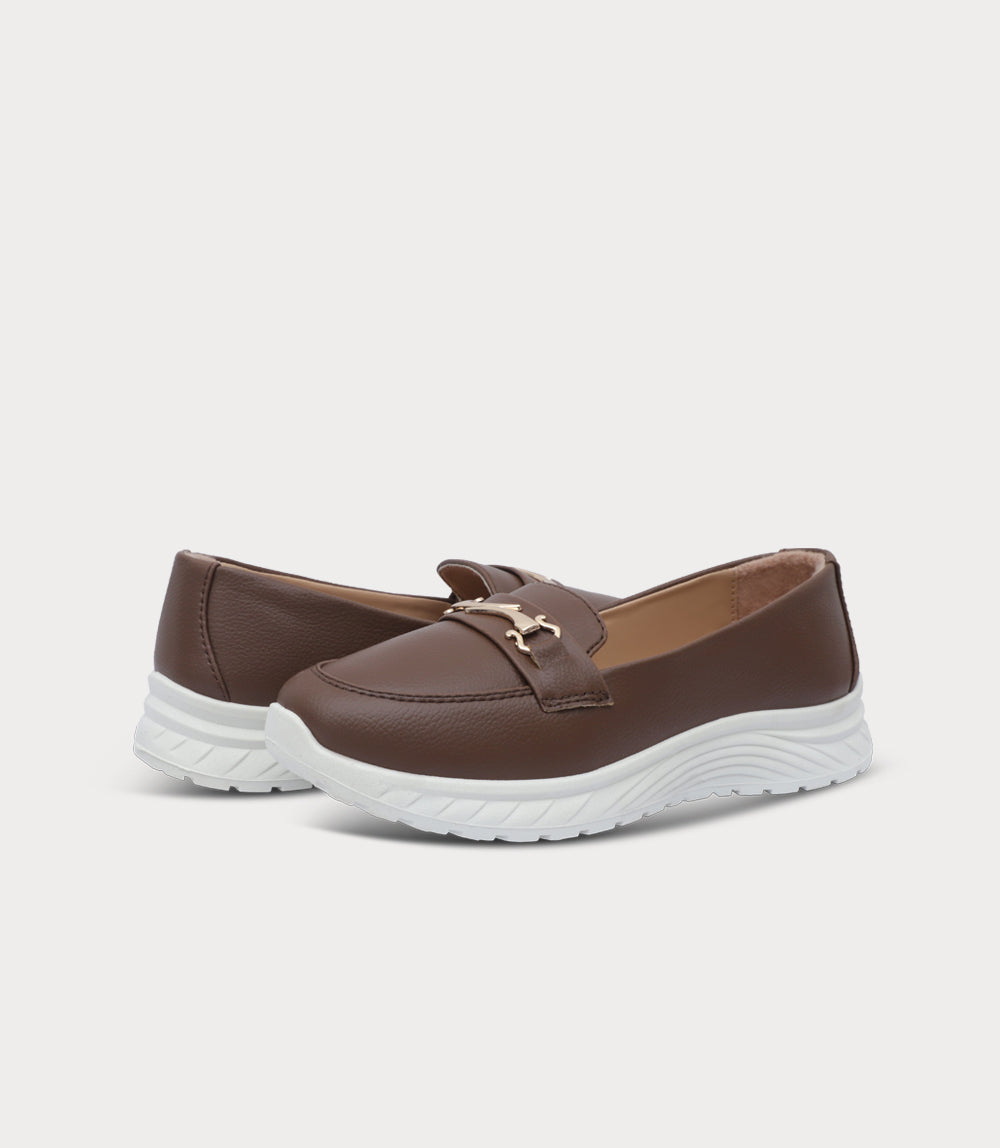 Women Comfort Moccasin-DARK BROWN