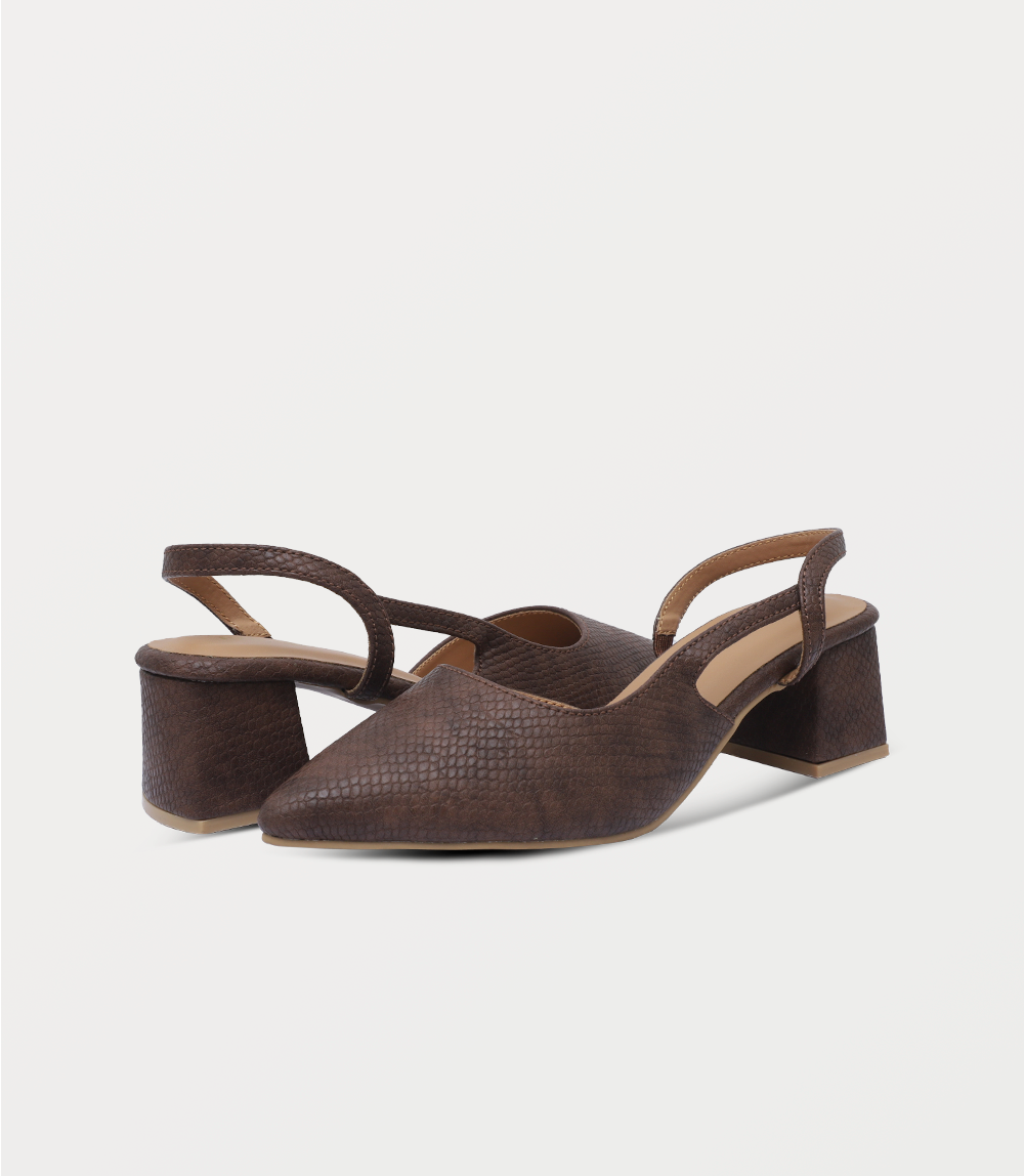 Women Sling Back-BROWN