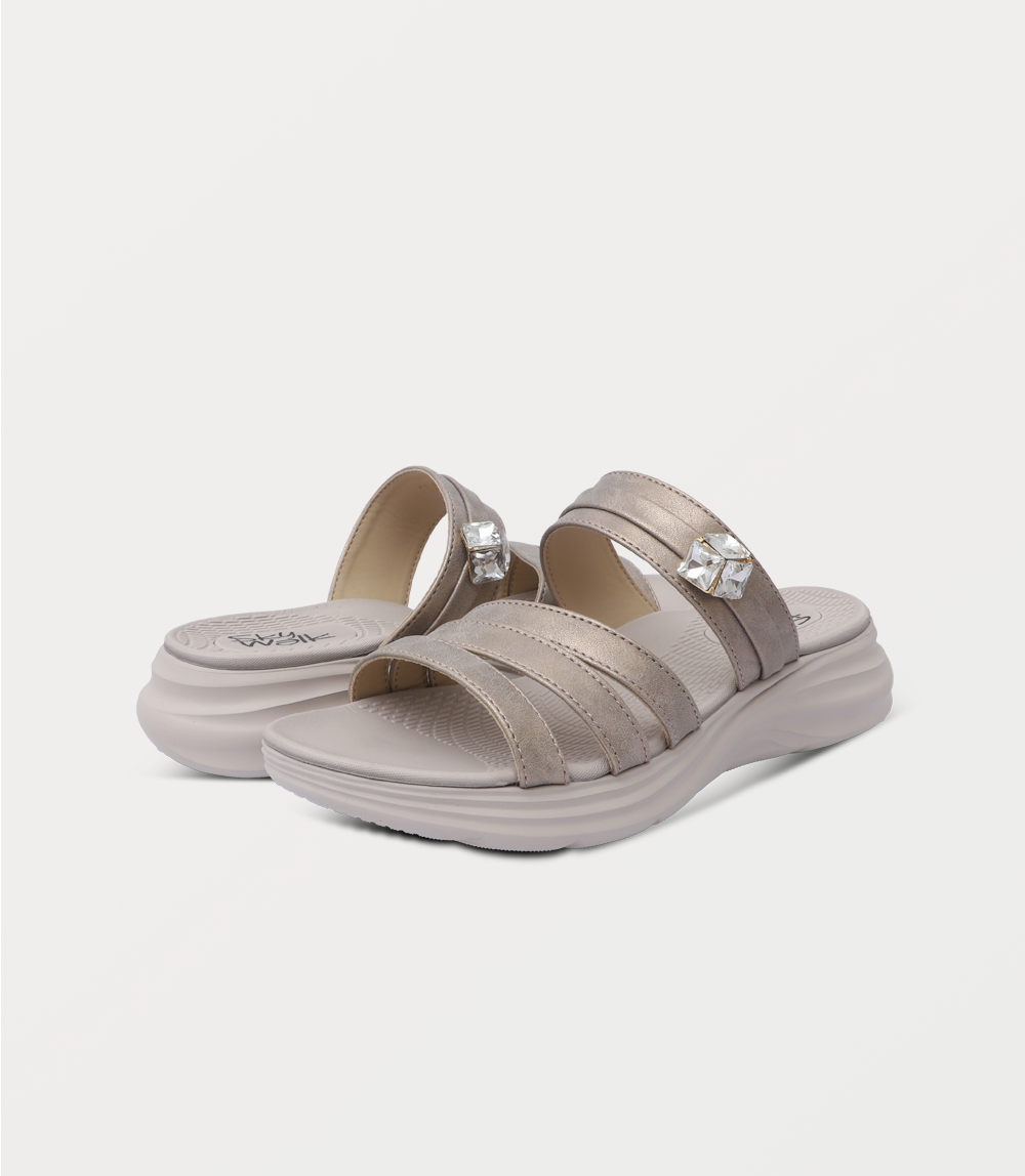 Women Comfort Slipper-GOLDEN