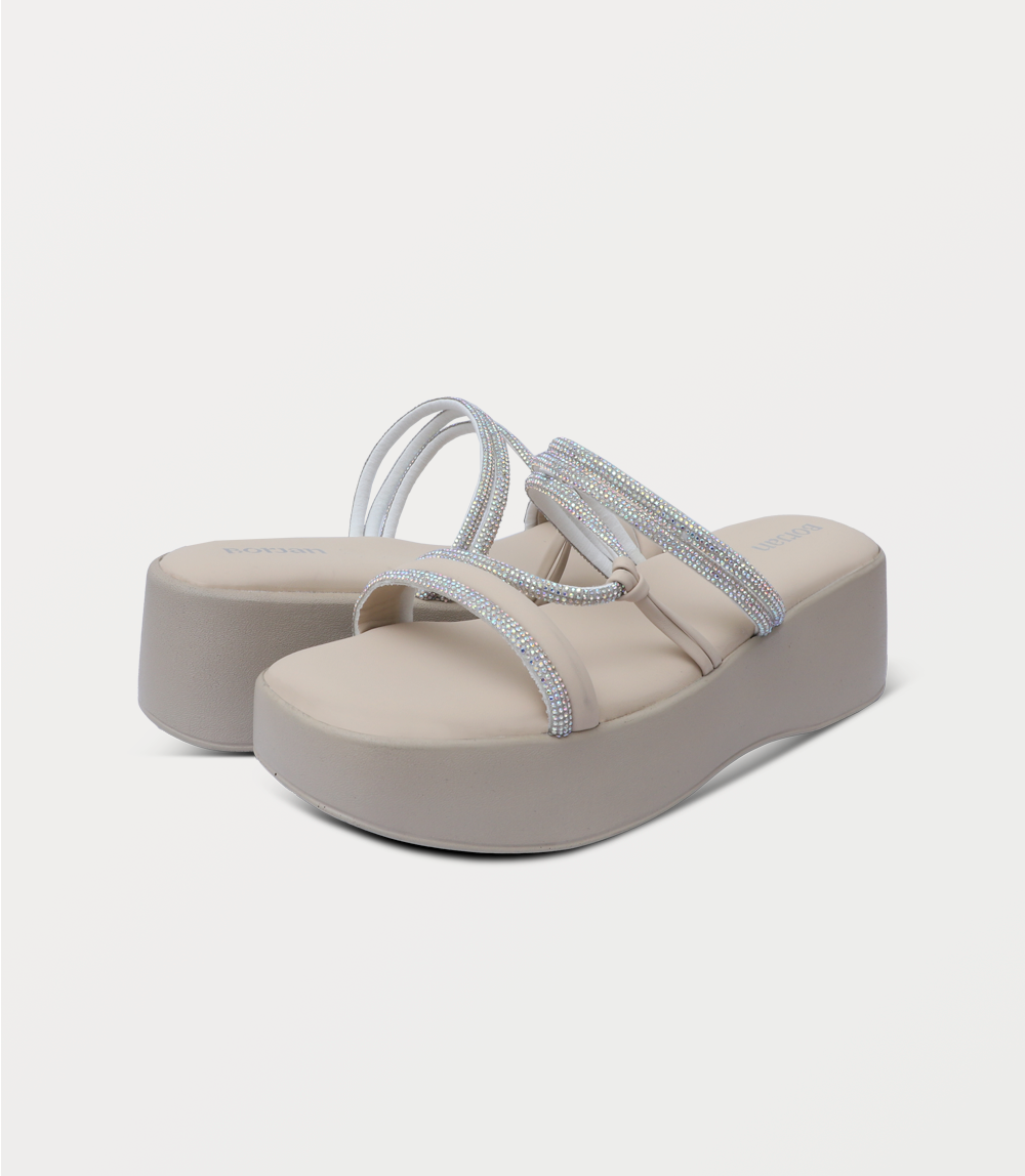 Women Platform Slipper-IVORY