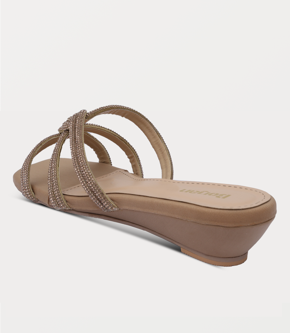 Women Slipper Heels-GOLDEN