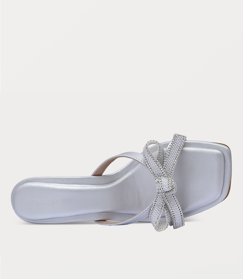 Women Slipper Heels-SILVER