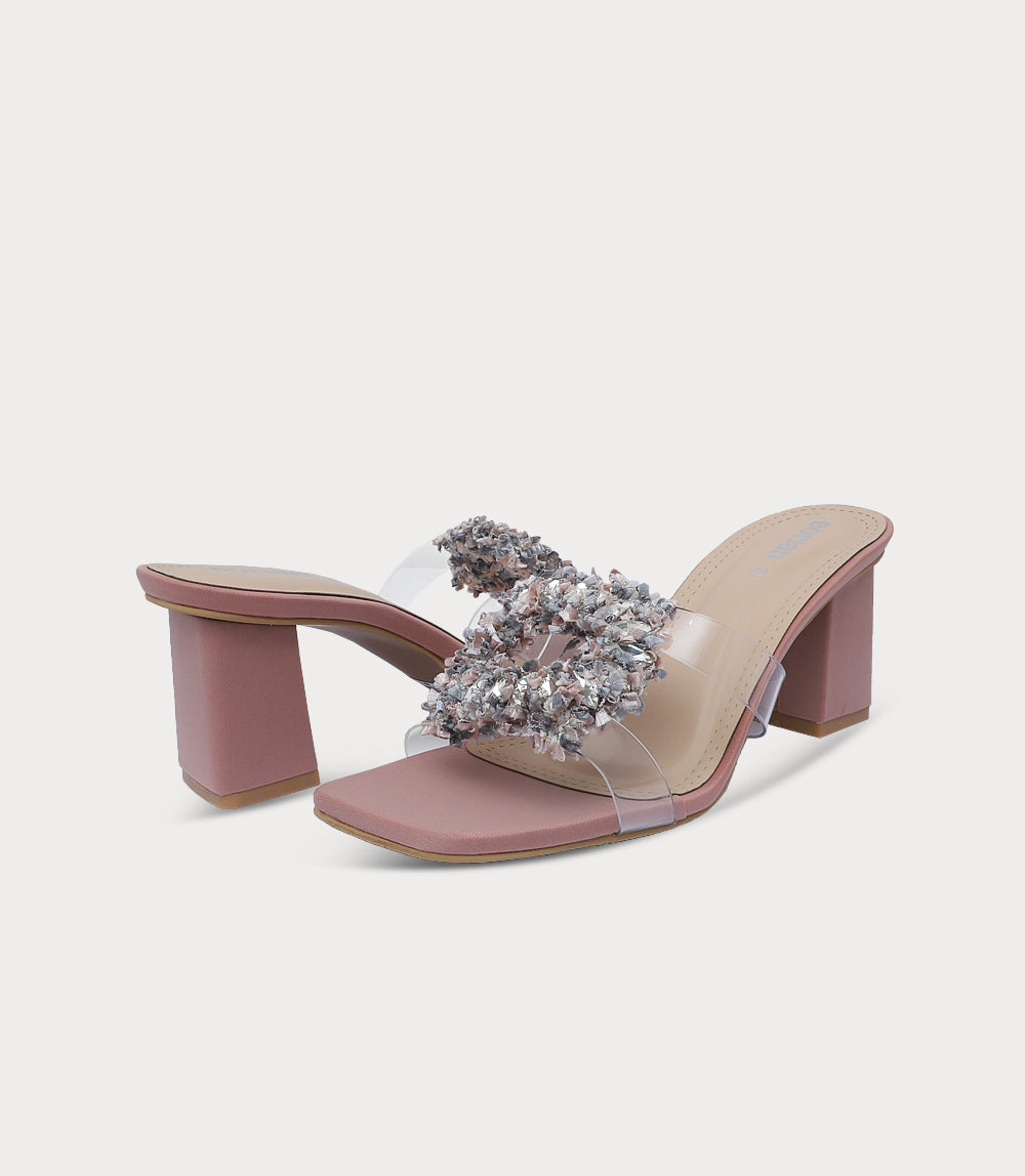Women Slipper Heels-TEA PINK