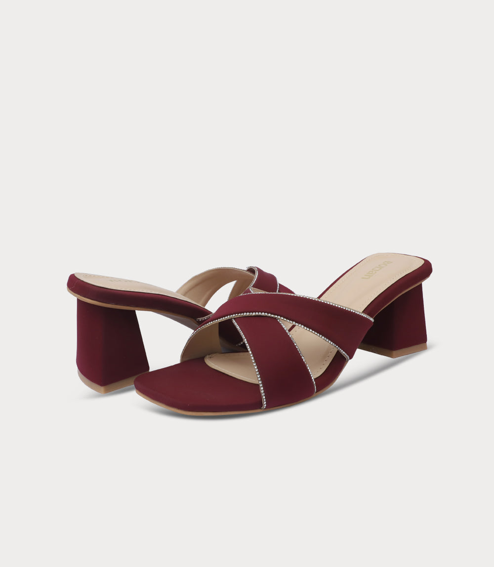 Women Slipper Heels-MAROON