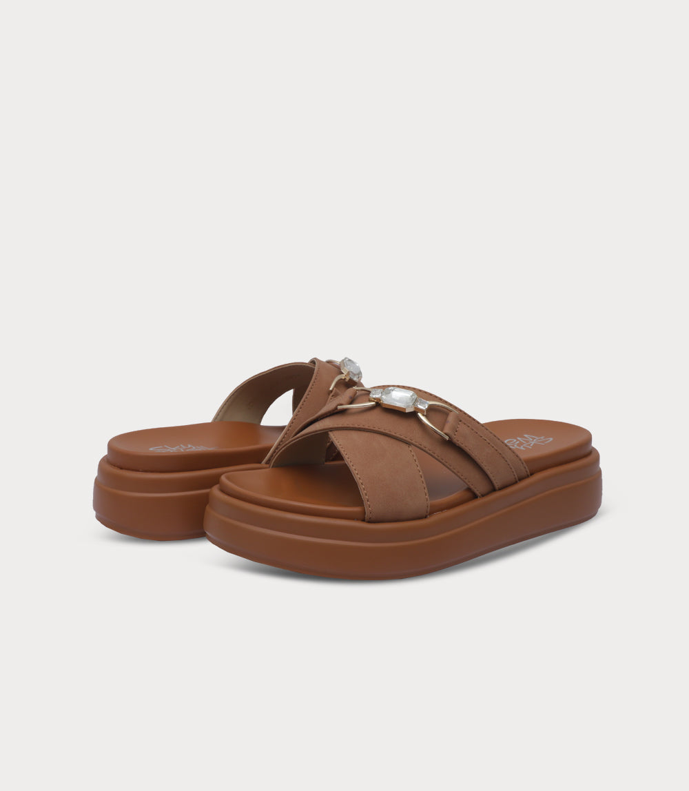 Women Comfort Slipper-TAN