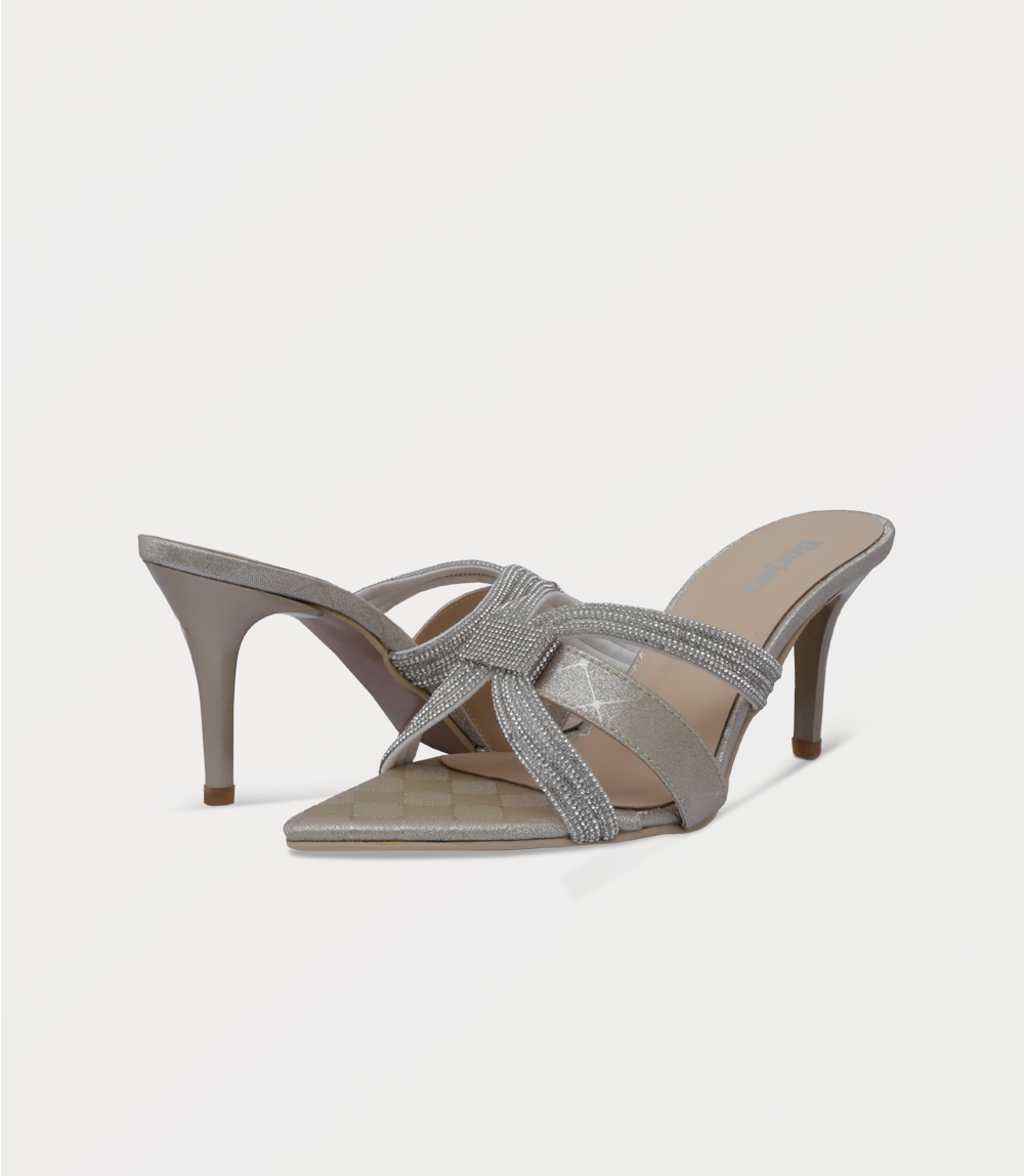 Women Slipper Heels-GOLDEN