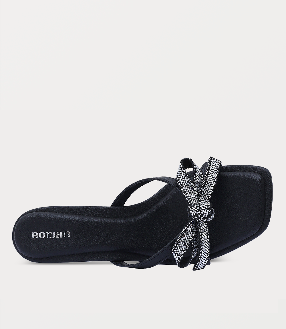 Women Slipper Heels-BLACK