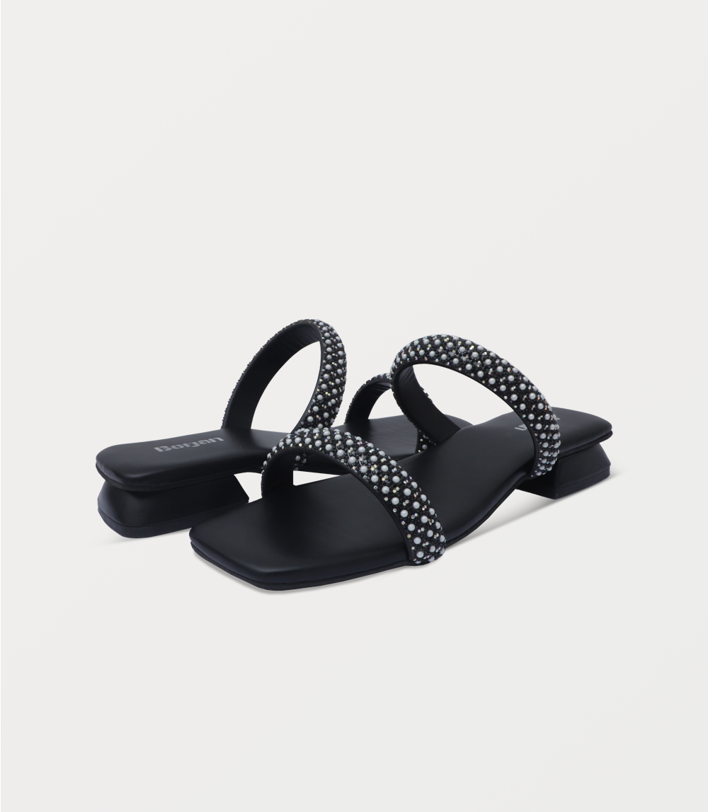 Women Slipper Heels-BLACK