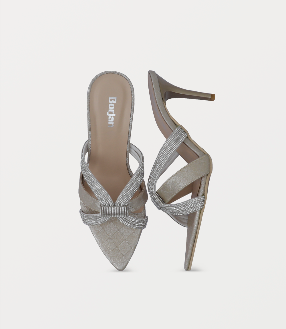 Women Slipper Heels-GOLDEN