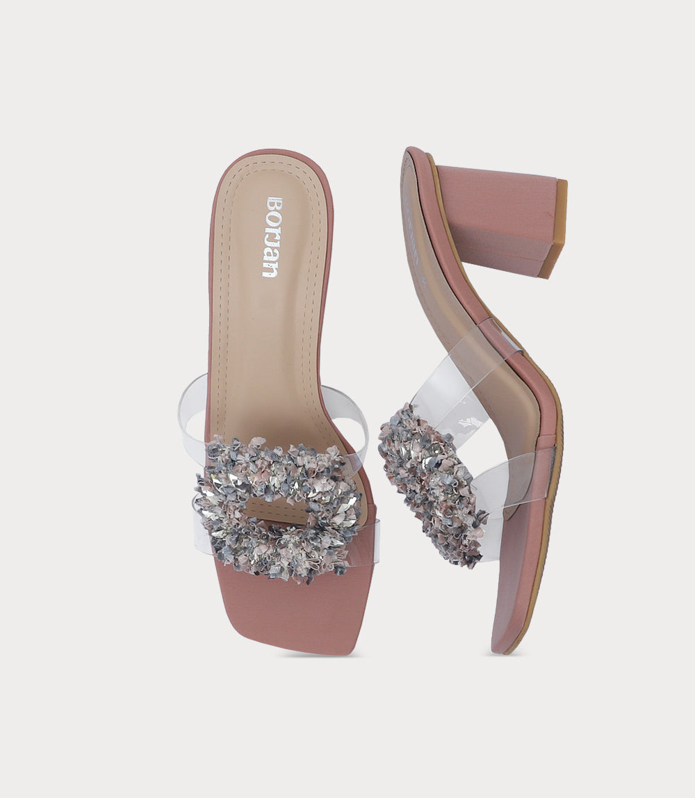 Women Slipper Heels-TEA PINK