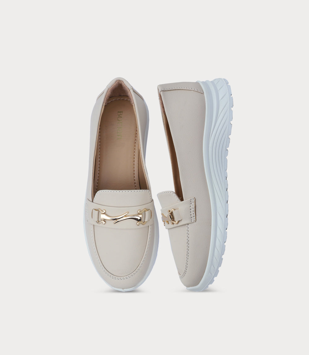 Women Comfort Moccasin-IVORY
