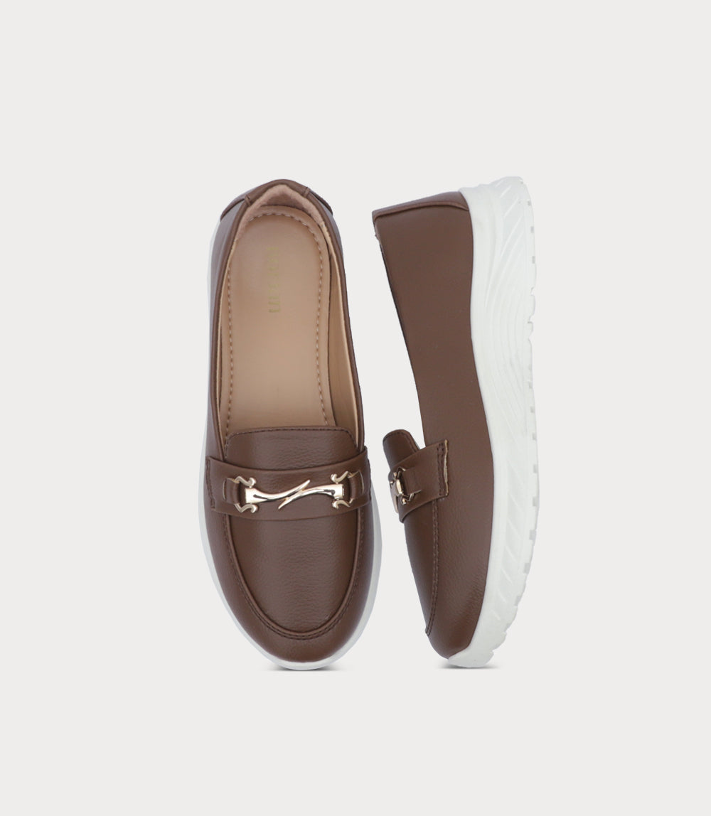 Women Comfort Moccasin-DARK BROWN