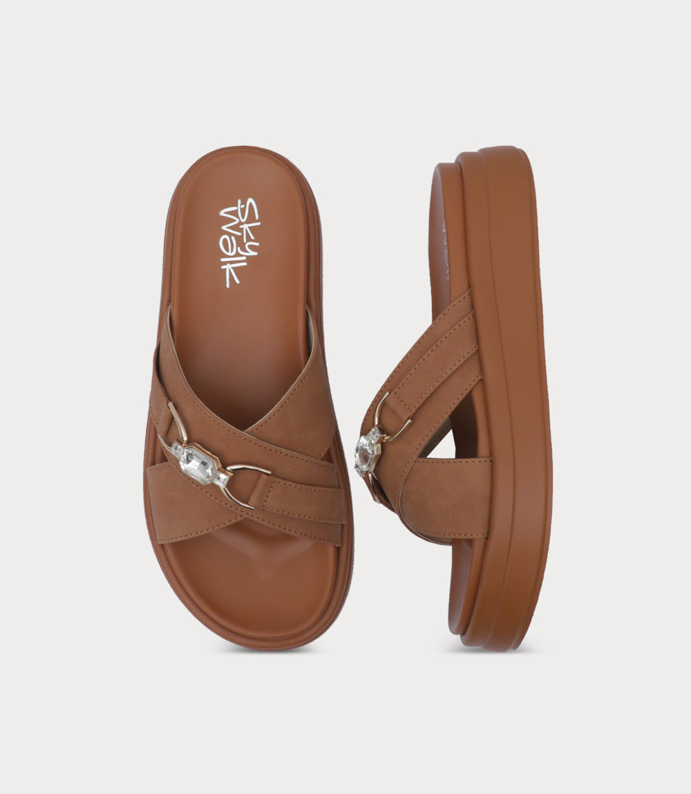 Women Comfort Slipper-TAN