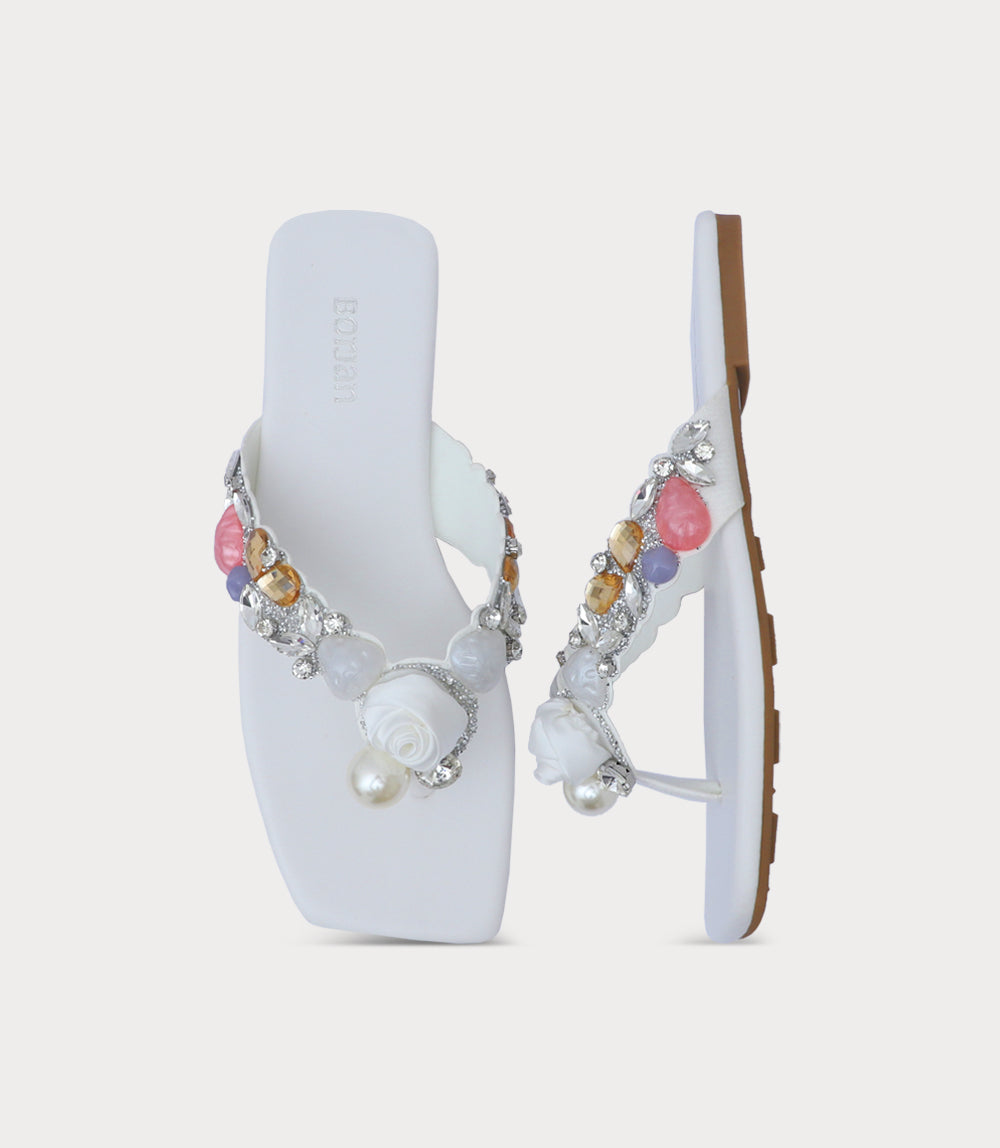 Women Chappal-WHITE