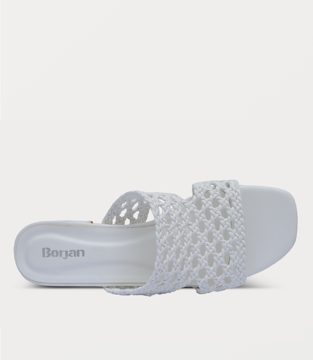 Women Slipper Heels-WHITE