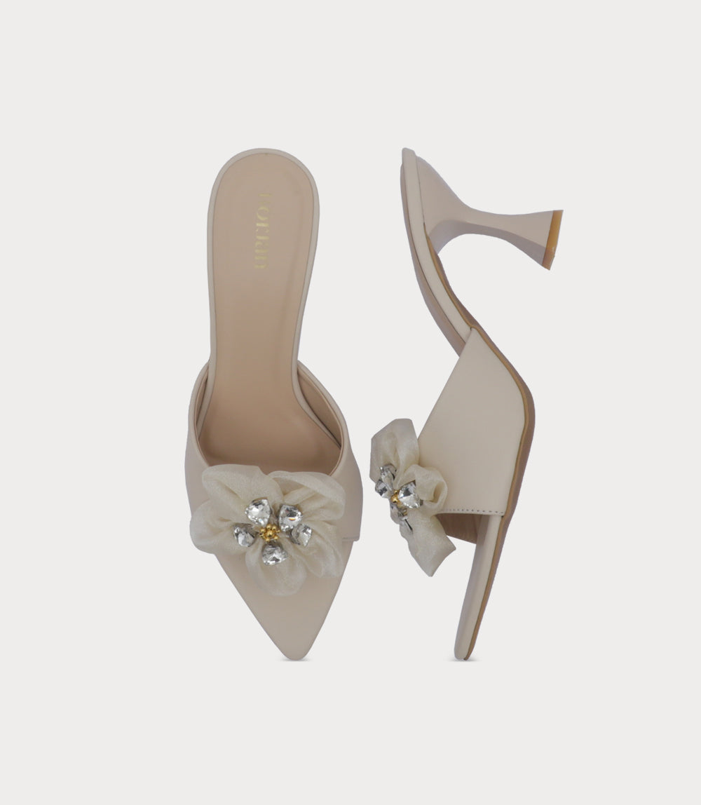 Women Slipper Heels-IVORY