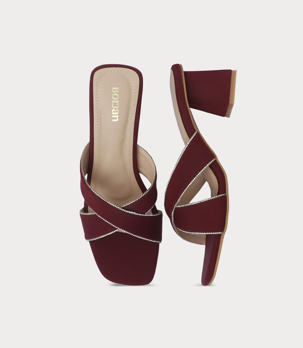 Women Slipper Heels-MAROON