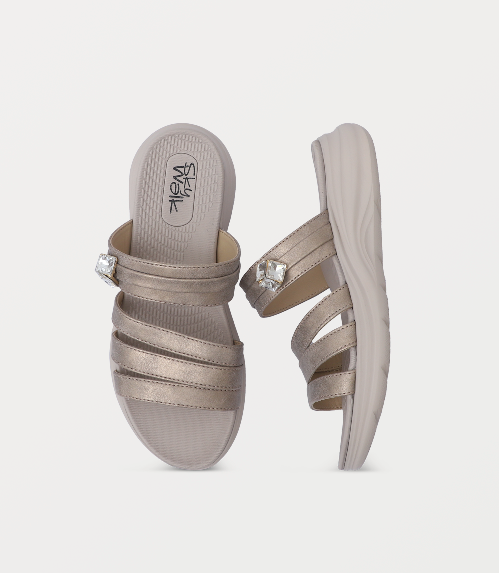 Women Comfort Slipper-GOLDEN