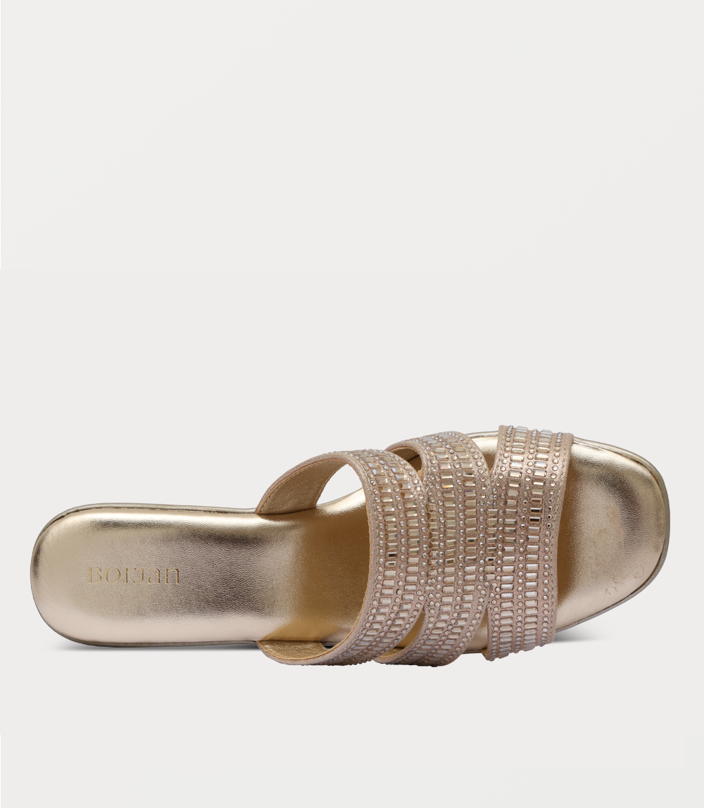 Women Slipper Heels-LIGHT GOLD