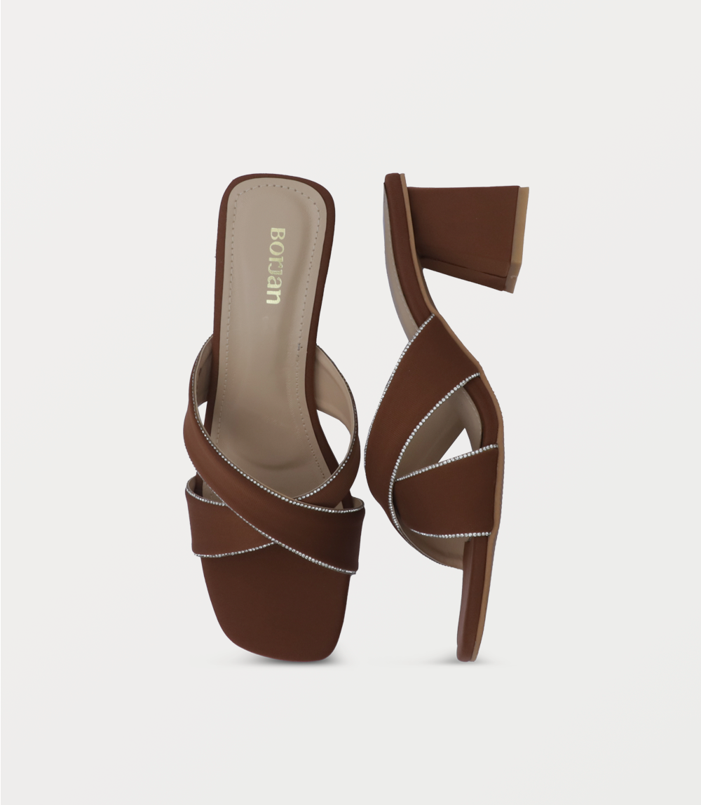 Women Slipper Heels-TAN