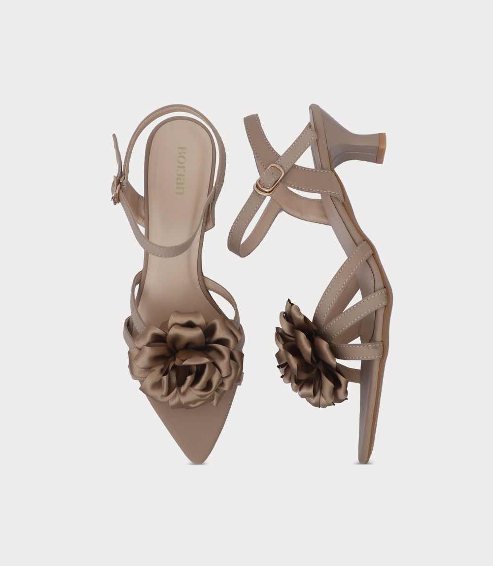 Women Sandal Heels-BEIGE