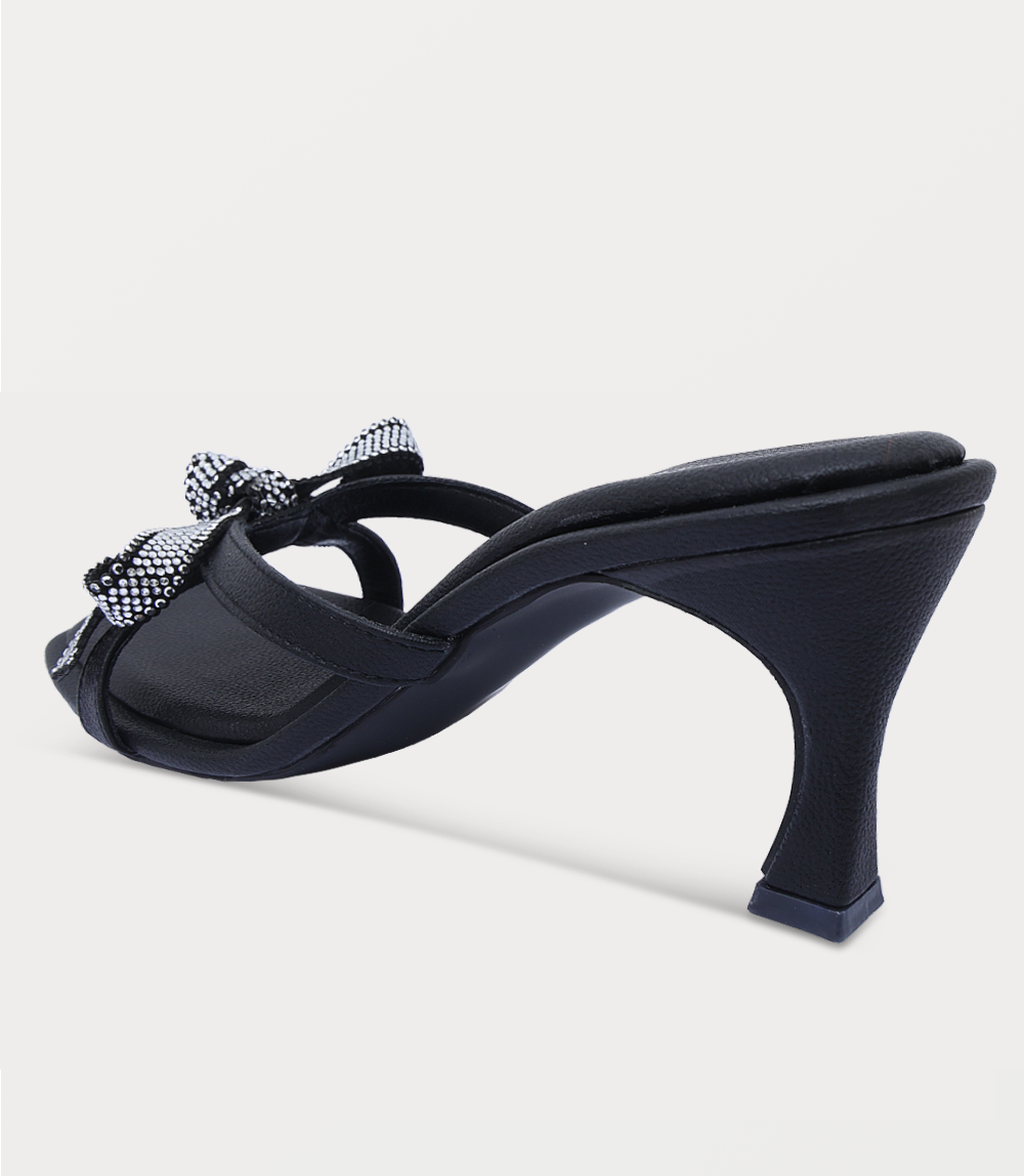 Women Slipper Heels-BLACK