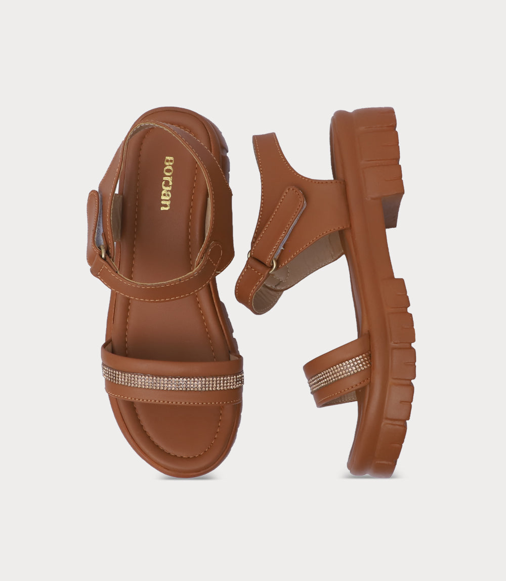 Women Platform Sandal-TAN
