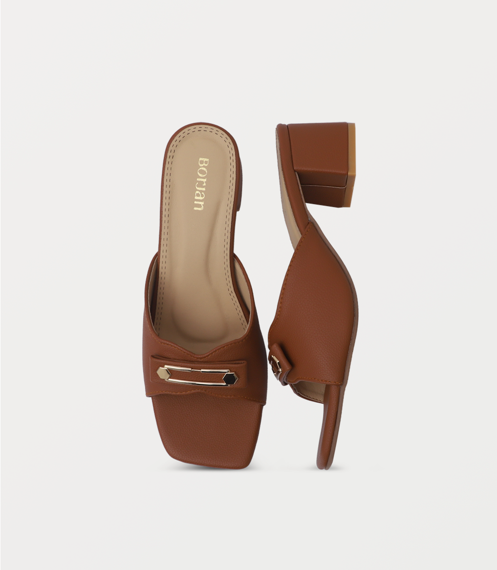 Women Slipper Heels-TAN