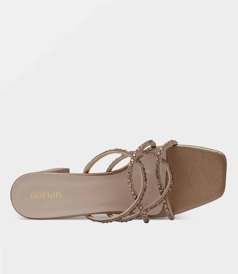 Women Slipper Heels-GOLDEN