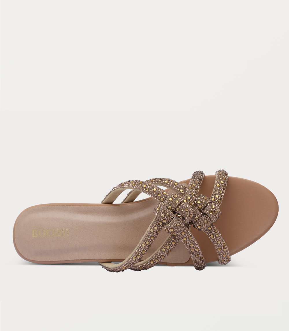 Women Slipper Heels-GOLDEN