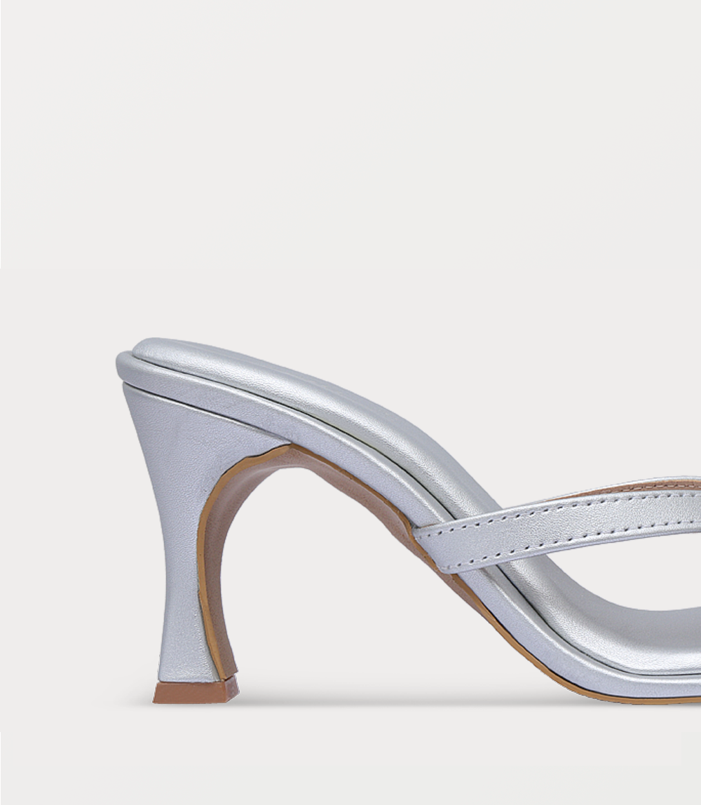 Women Slipper Heels-SILVER
