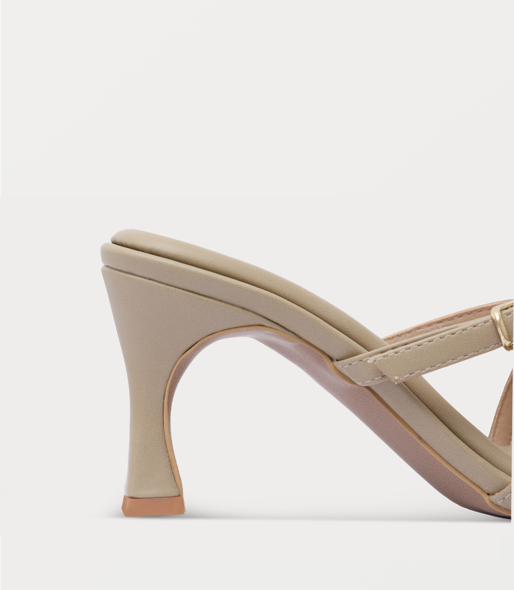 Women Slipper Heels-BEIGE