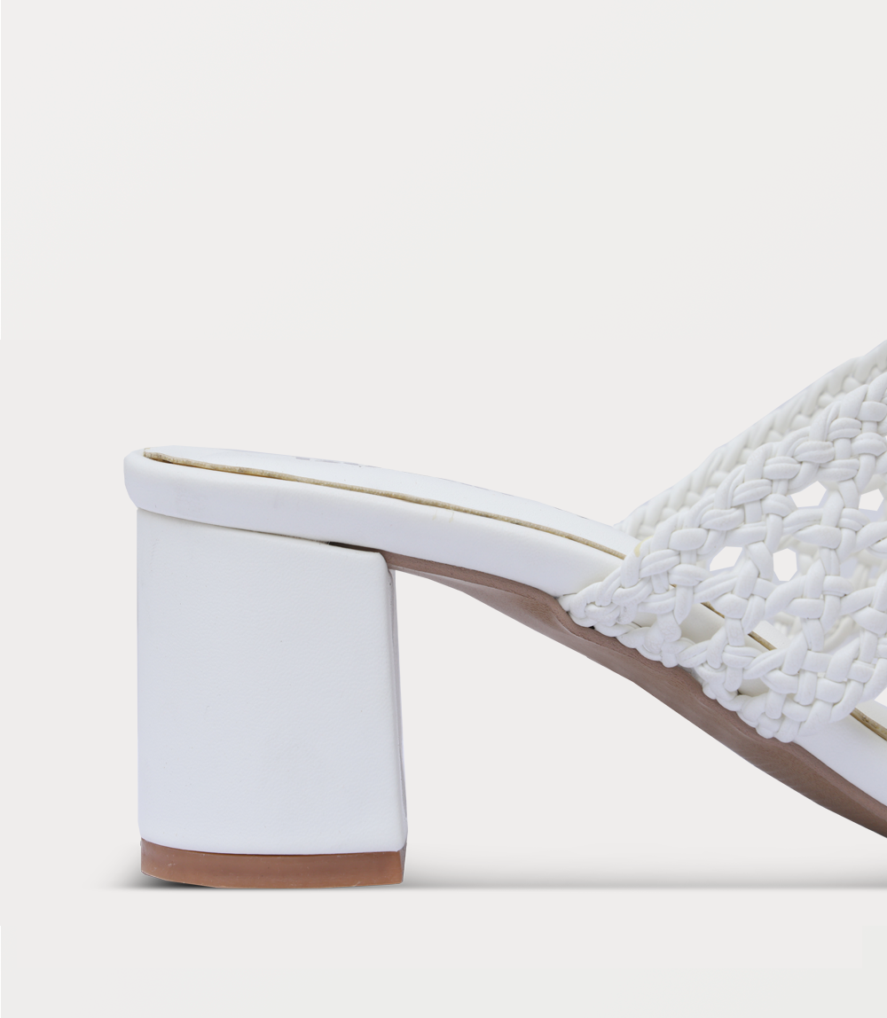 Women Slipper Heels-WHITE