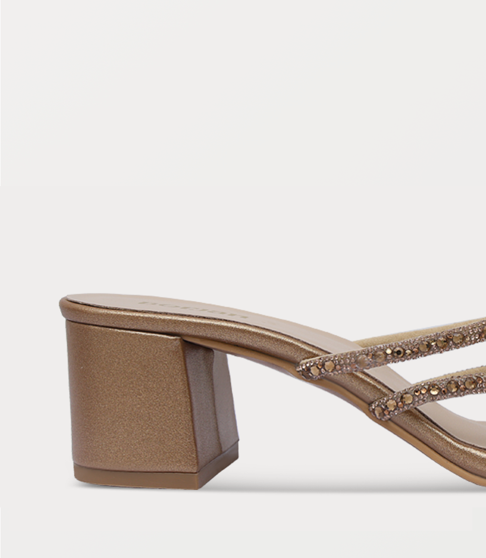 Women Slipper Heels-GOLDEN
