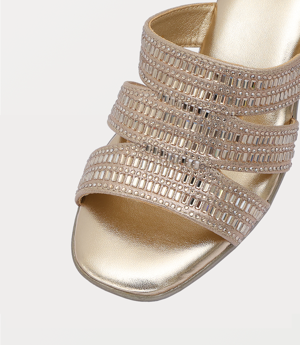 Women Slipper Heels-LIGHT GOLD