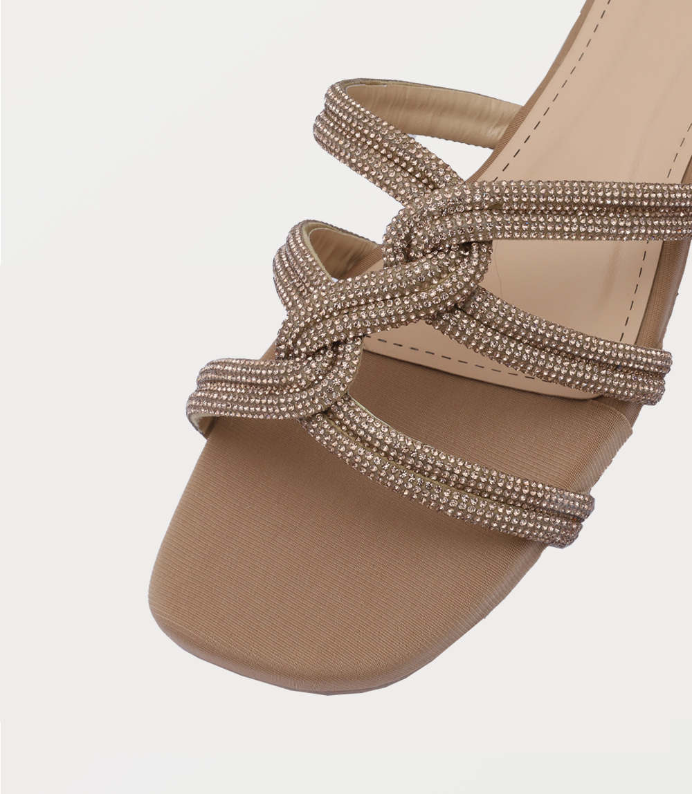 Women Slipper Heels-GOLDEN