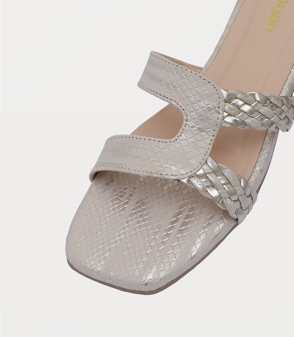 Women Slipper-BEIGE/GOLD