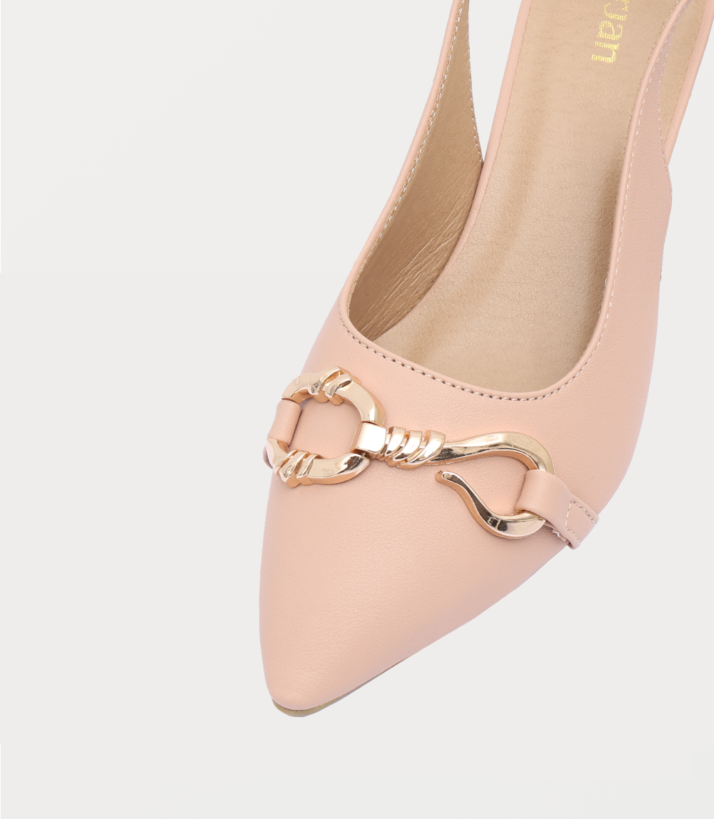 Women Sling Back-NUDE PINK