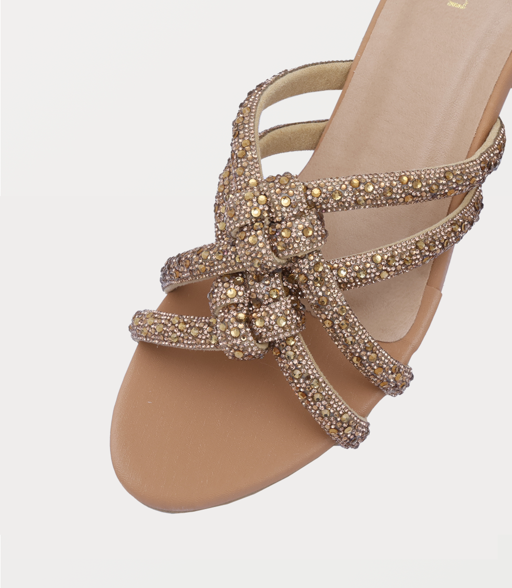 Women Slipper Heels-GOLDEN