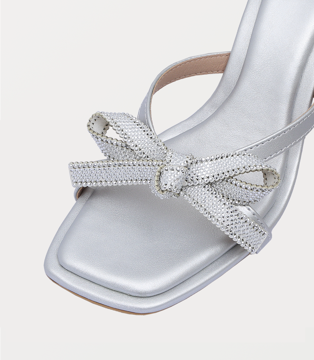 Women Slipper Heels-SILVER
