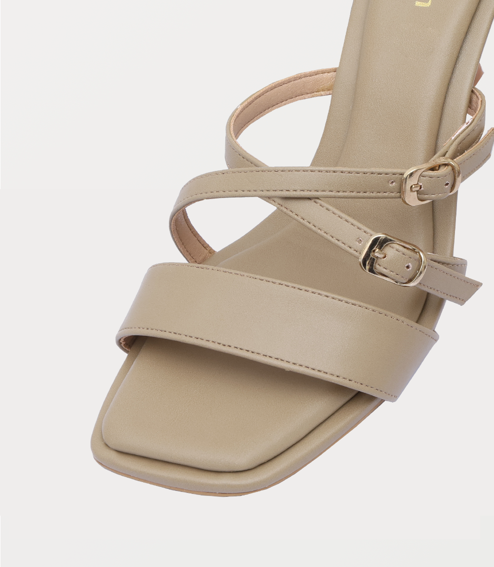 Women Slipper Heels-BEIGE