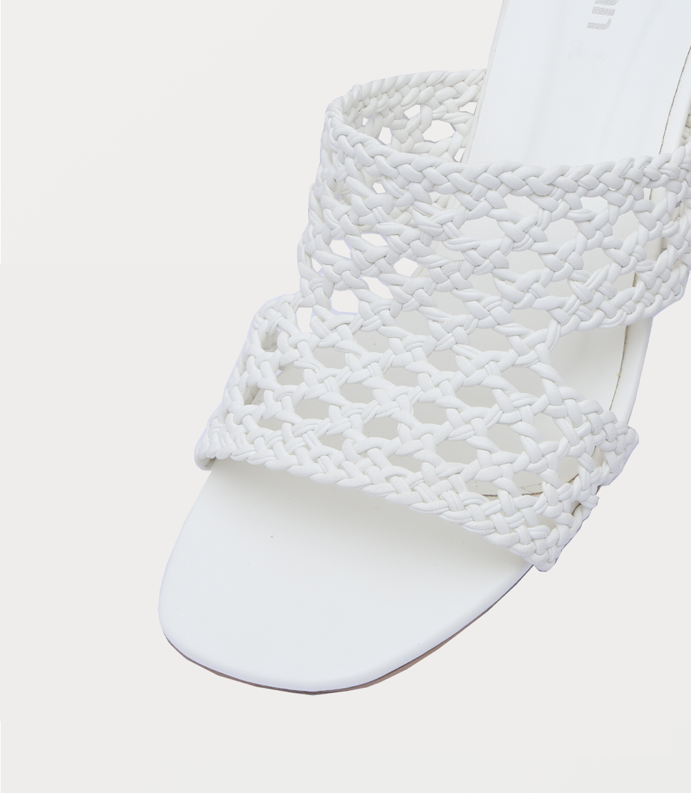 Women Slipper Heels-WHITE