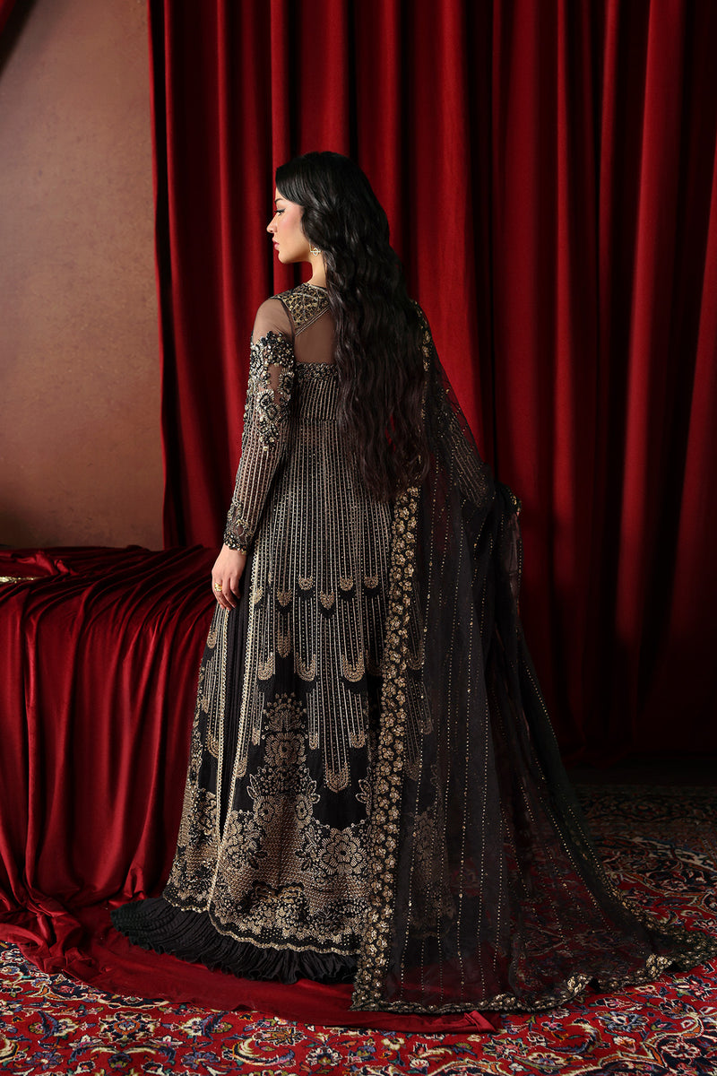 Afrozeh La Fuchsia Embroidered Net Unstitched 3Pc Suit - Chariot