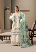 Elaf Premium E-Craft Chikankari Lawn Unstitched 3Pc Suit EHC-1A VANILLA