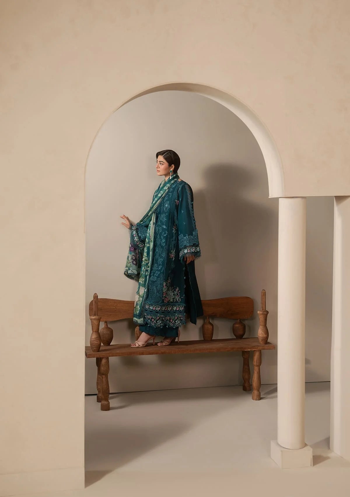 Elaf Premium E-Craft Chikankari Lawn Unstitched 3Pc Suit EHC-2A MOSS