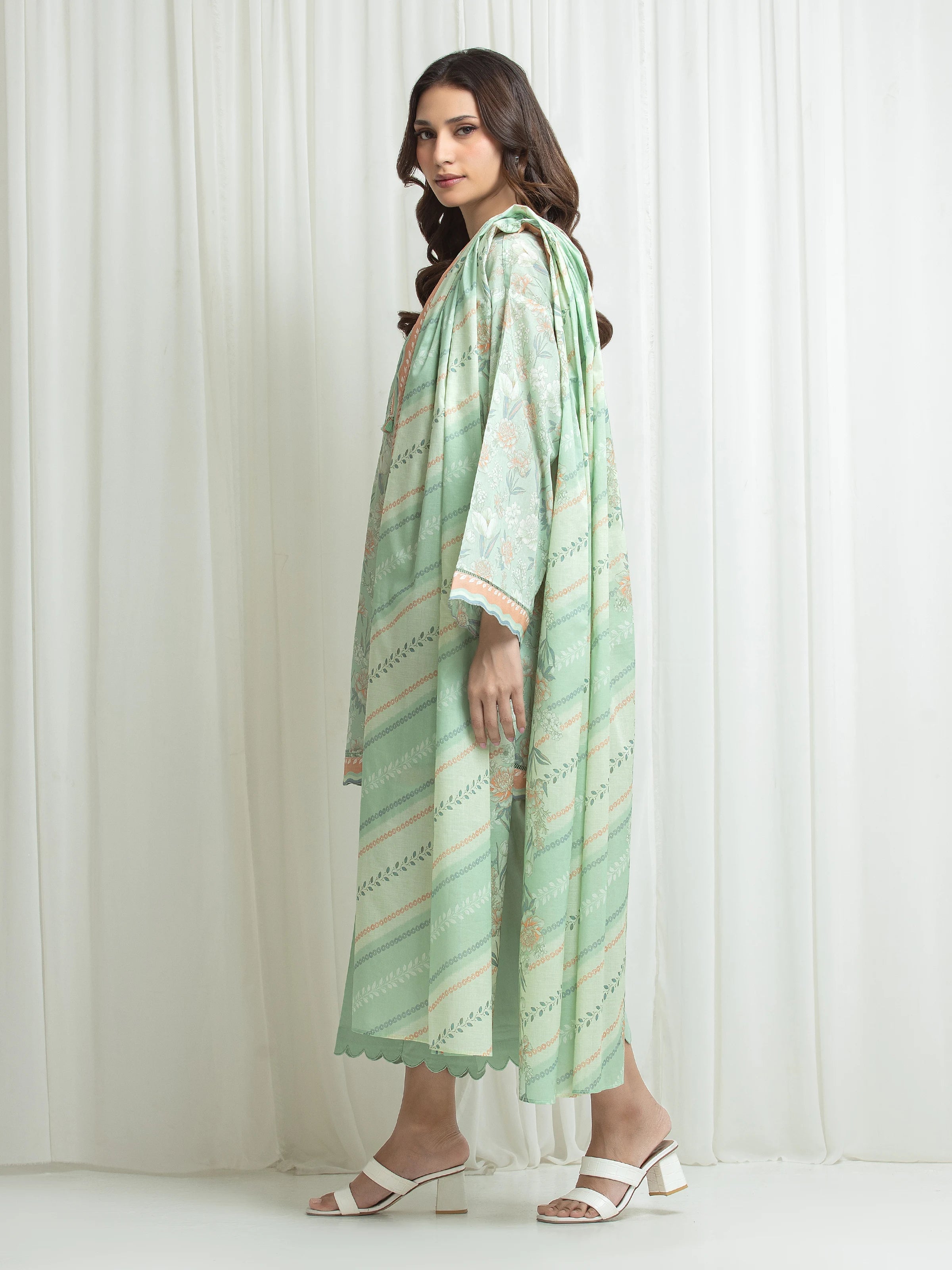 edenrobe Allure Lawn Unstitched Printed 3Pc Suit EWU6A1-36635